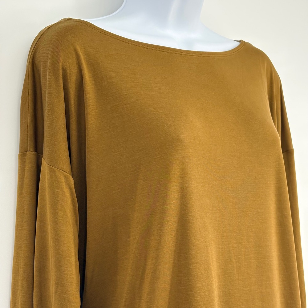 EILEEN FISHER Women's Tunic Long Sleeve Boat Neck‎ Top Tencel LG Minimalist - Picture 4 of 11